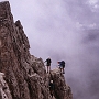 Near the end of the first main section of the Olivieri via ferrata on the Tofana di Mezzo.